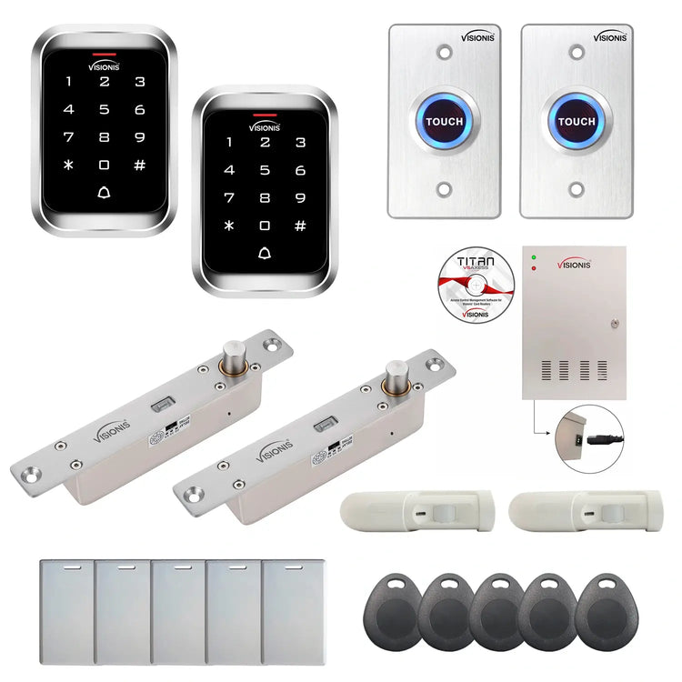 Door access control system for office with Electric Bolt Lock, Software, proximity card reader and controller - FPC-7977