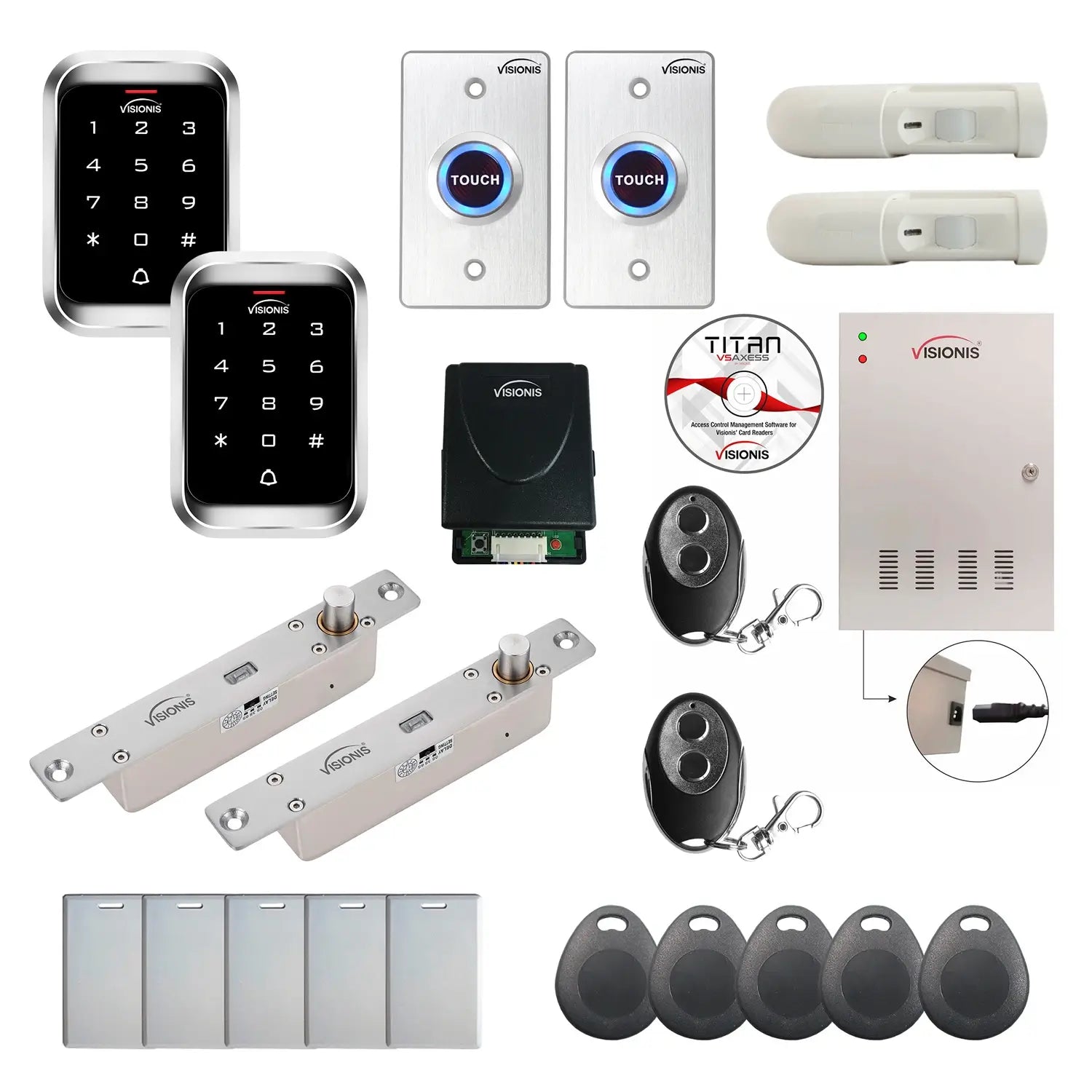 Door access control system for office with Electric Bolt Lock, Software, proximity card reader and controller - FPC-7979