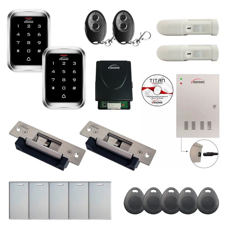 Door access control system for office with Electric Door Strikes, Software, proximity card reader and controller - FPC-7980