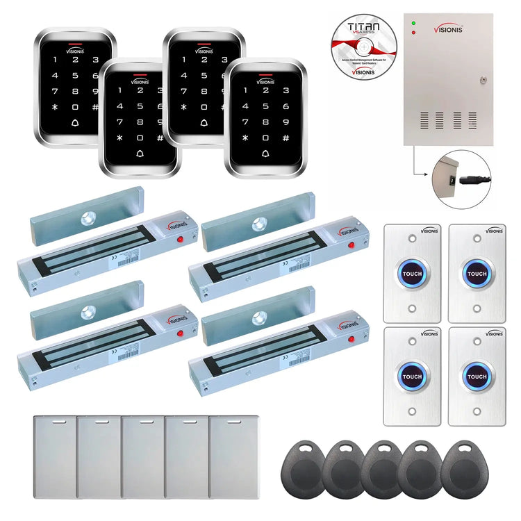 Door access control system for office with 300 lbs Maglocks, Software, proximity card reader and controller - FPC-7981