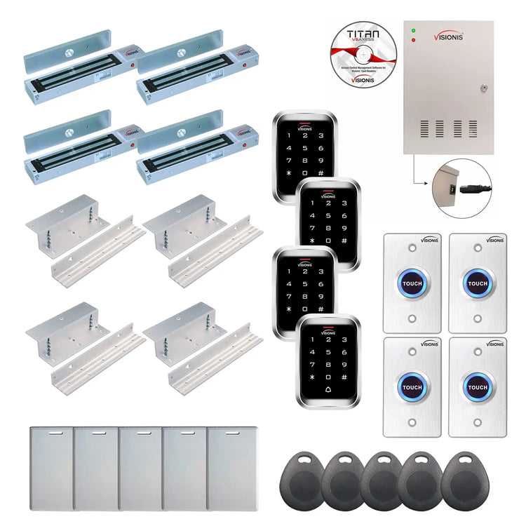 Door access control system for office with 600 lbs Maglocks, Software, proximity card reader and controller - FPC-7985