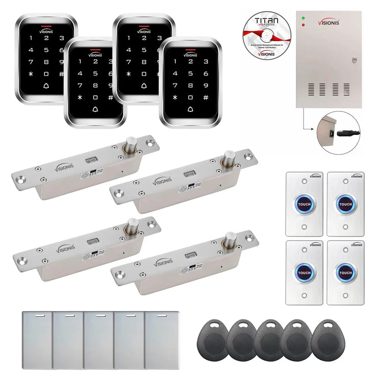 Access control security systems with Electric Bolt Lock, Software, proximity card reader and controller - FPC-7993