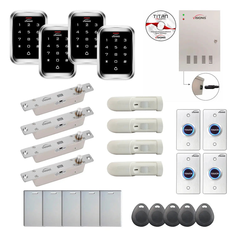 Access control security systems with Electric Bolt Lock, Software, proximity card reader and controller - FPC-7995