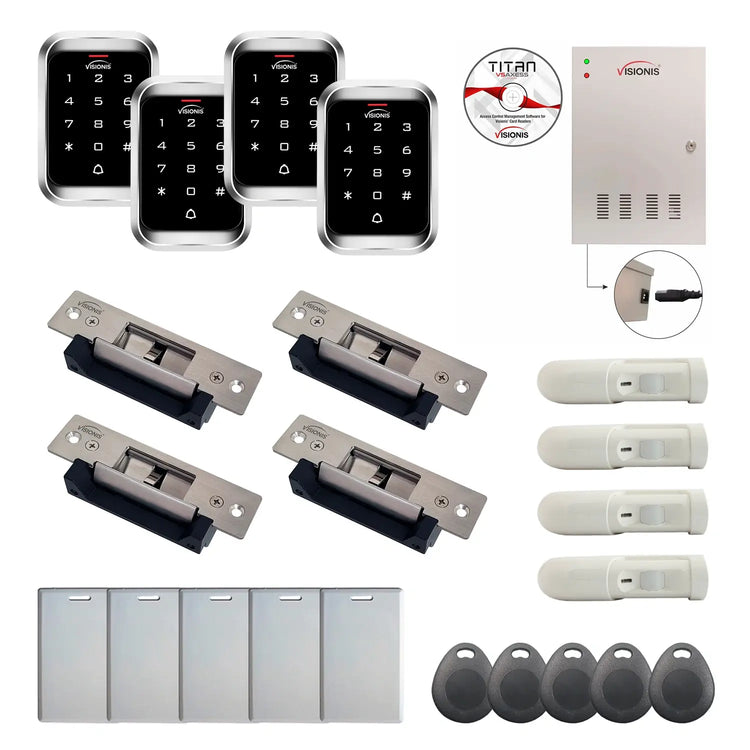 Access control security systems with Electric Door Strikes, Software, proximity card reader and controller - FPC-7996