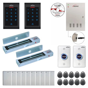 Access control security systems with 600 lbs Maglocks, Software, proximity card reader and controller - FPC-8022