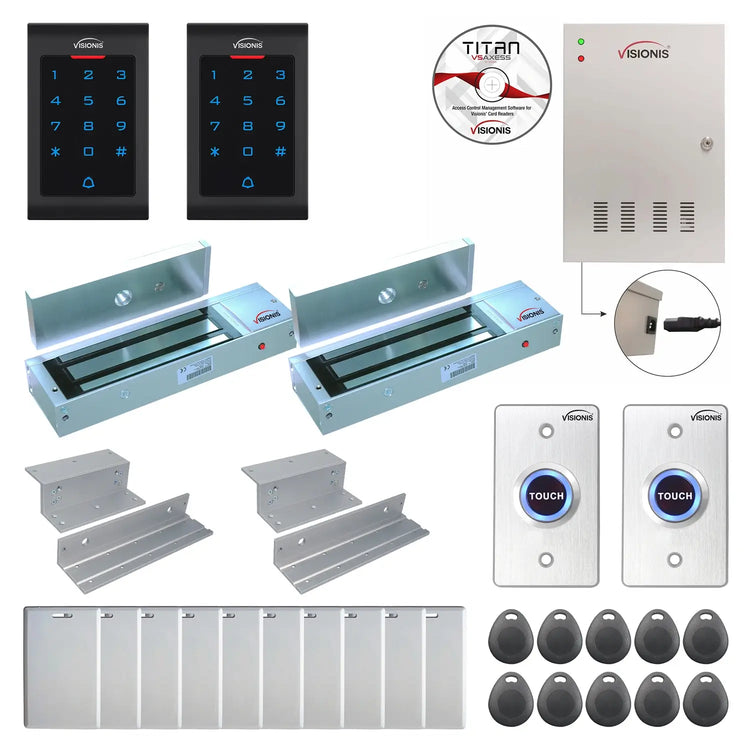 Access control security systems with 1200 lbs Maglocks, Software, proximity card reader and controller - FPC-8026
