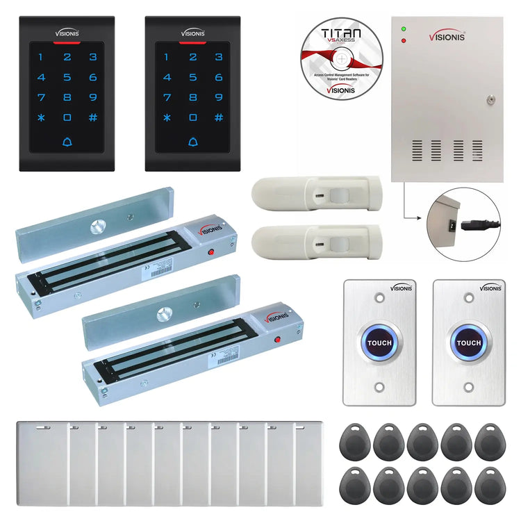 Access control security systems with 600 lbs Maglocks, Software, proximity card reader and controller - FPC-8028