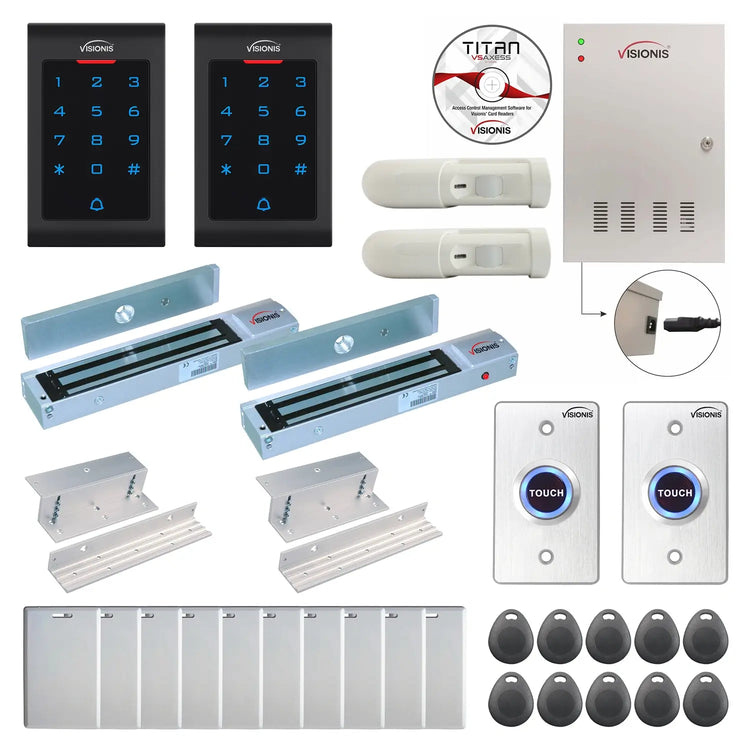 Access control security systems with 600 lbs Maglocks, Software, proximity card reader and controller - FPC-8031