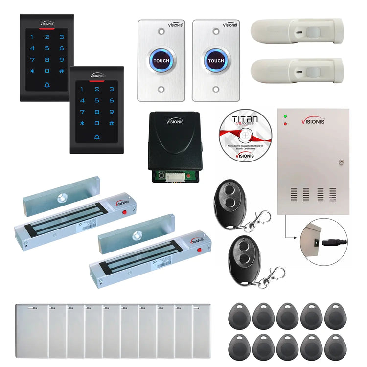 Access control security systems with 300 lbs Maglocks, Software, proximity card reader and controller - FPC-8033