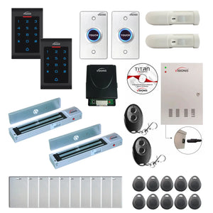 Access control security systems with 600 lbs Maglocks, Software, proximity card reader and controller - FPC-8034