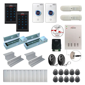 Access control security systems with 1200 lbs Maglocks, Software, proximity card reader and controller - FPC-8038