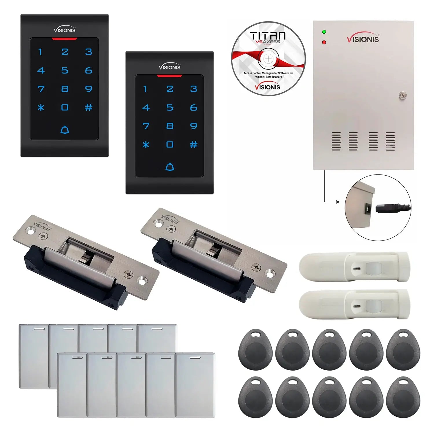 Commercial door access control systems with Electric Door Strikes, Software, proximity card reader and controller - FPC-8042