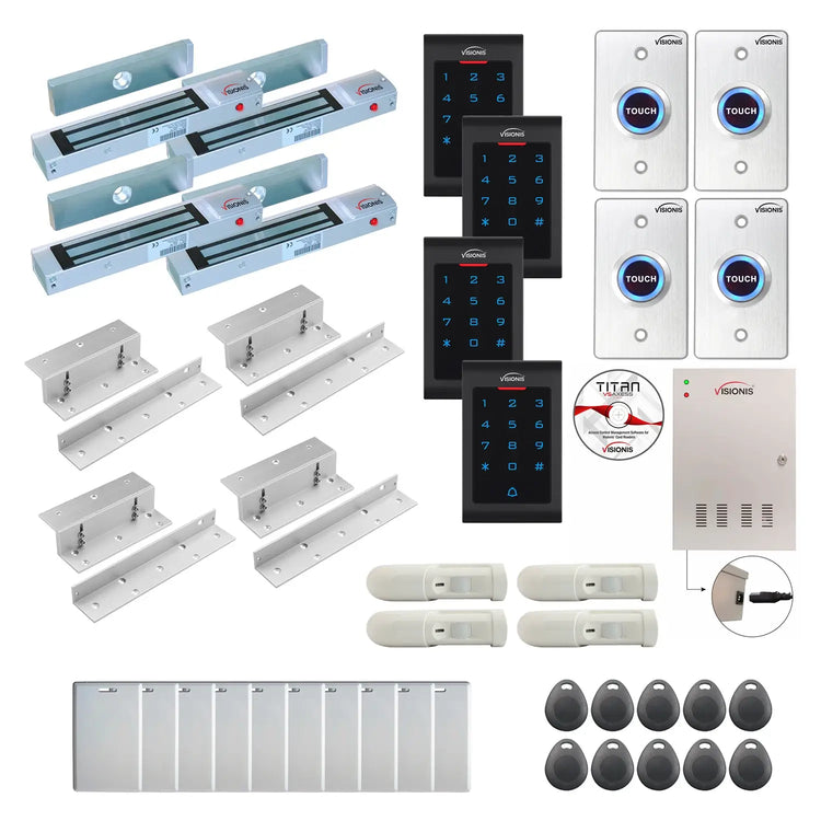 Commercial building access control systems with 300 lbs Maglocks, Software, proximity card reader and controller - FPC-8054