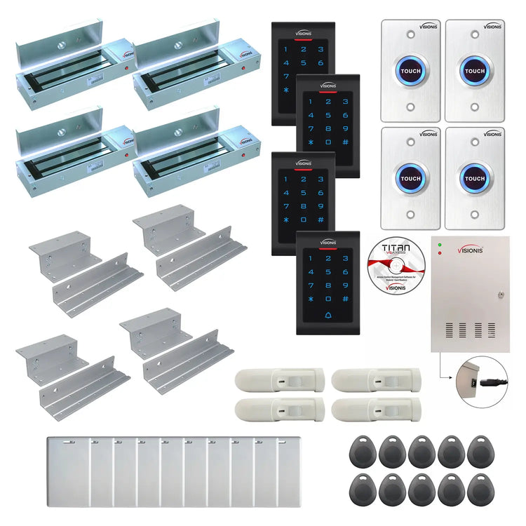 Commercial building access control systems with 1200 lbs Maglocks, Software, proximity card reader and controller - FPC-8056