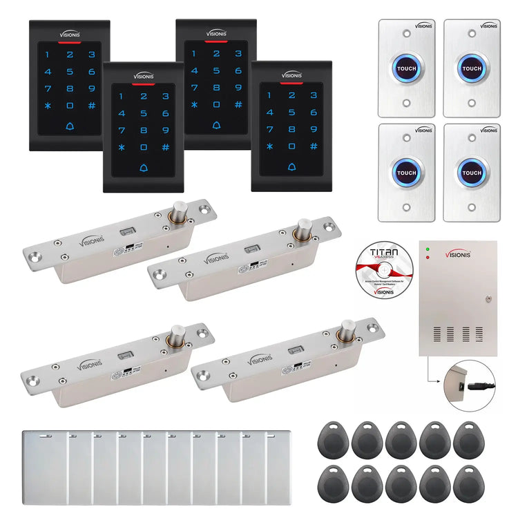 Commercial building access control systems with Electric Bolt Lock, Software, proximity card reader and controller - FPC-8057