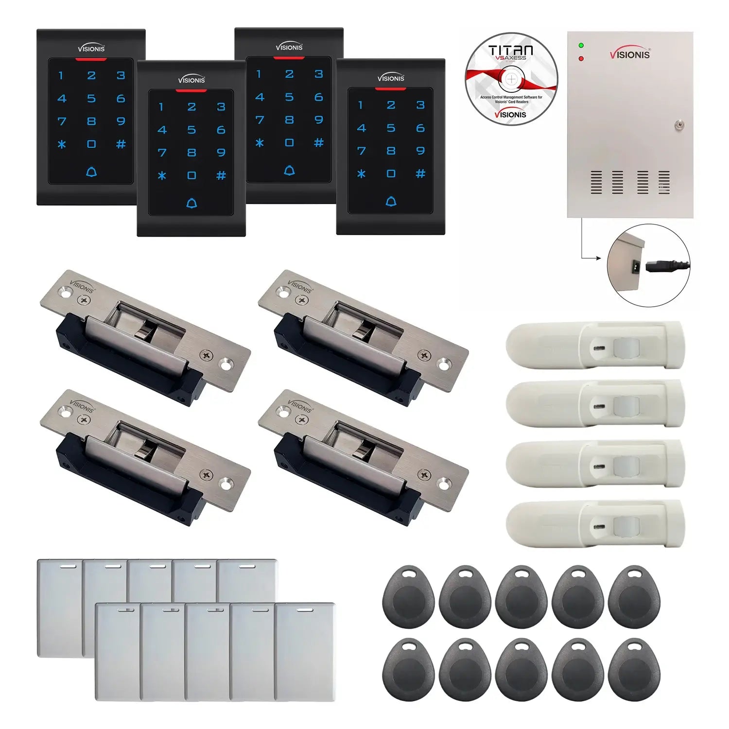 Commercial building access control systems with Electric Door Strikes, Software, proximity card reader and controller - FPC-8060