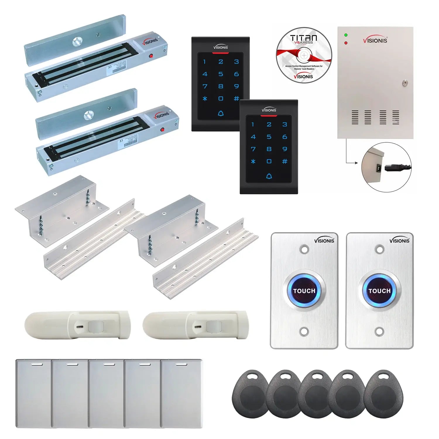 Commercial building access control systems with 600 lbs Maglocks, Software, proximity card reader and controller - FPC-8071