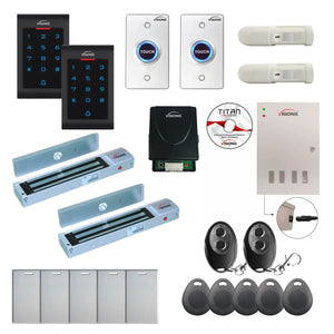Commercial building access control systems with 600 lbs Maglocks, Software, proximity card reader and controller - FPC-8074