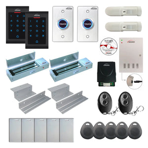 Commercial building access control systems with 1200 lbs Maglocks, Software, proximity card reader and controller - FPC-8078