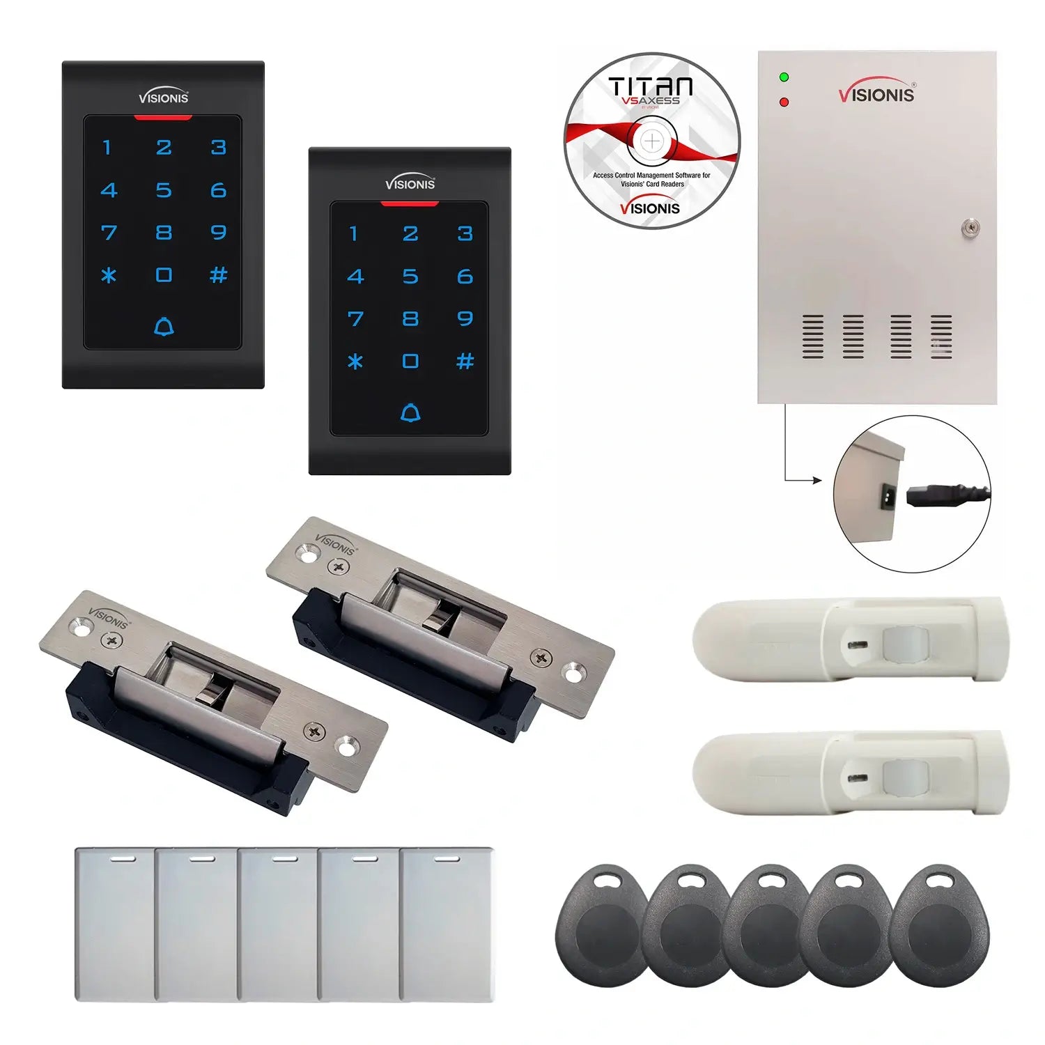 Business access control systems with Electric Door Strikes, Software, proximity card reader and controller - FPC-8082