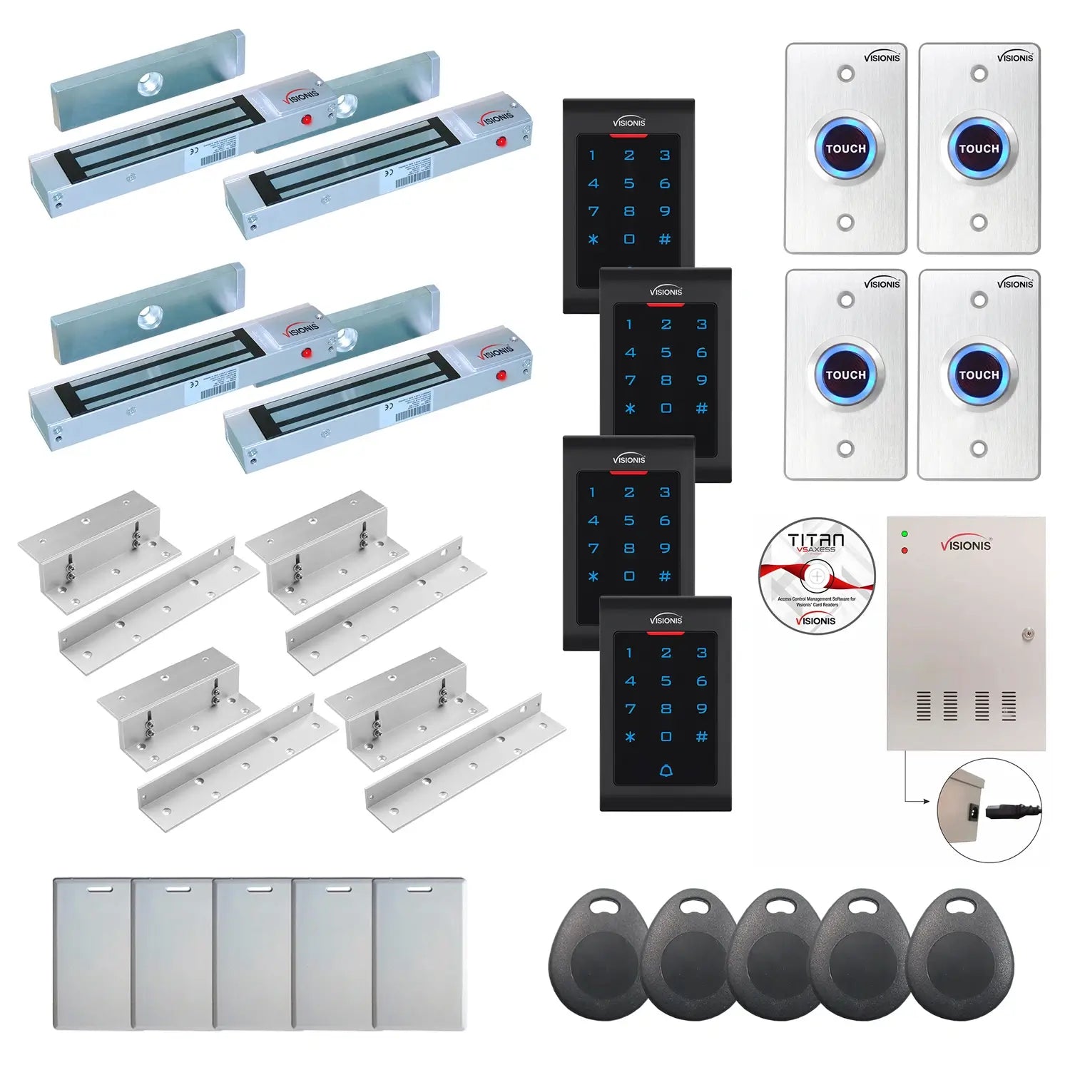 Business access control systems with 300 lbs Maglocks, Software, proximity card reader and controller - FPC-8088