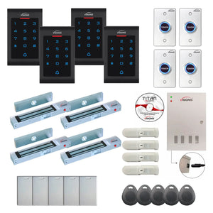 Business access control systems with 300 lbs Maglocks, Software, card reader and controller - FPC-8091