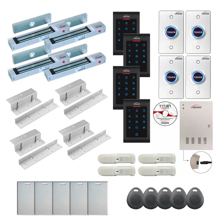 Business access control systems with 300 lbs Magnetic Door Locks, Software, card reader and controller - FPC-8094