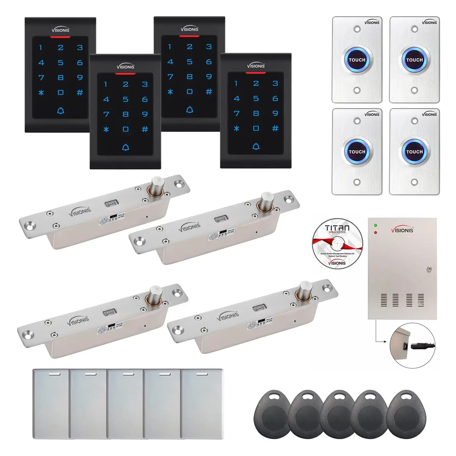 Business access control systems with Electric Bolt Lock, Software, card reader and controller - FPC-8097