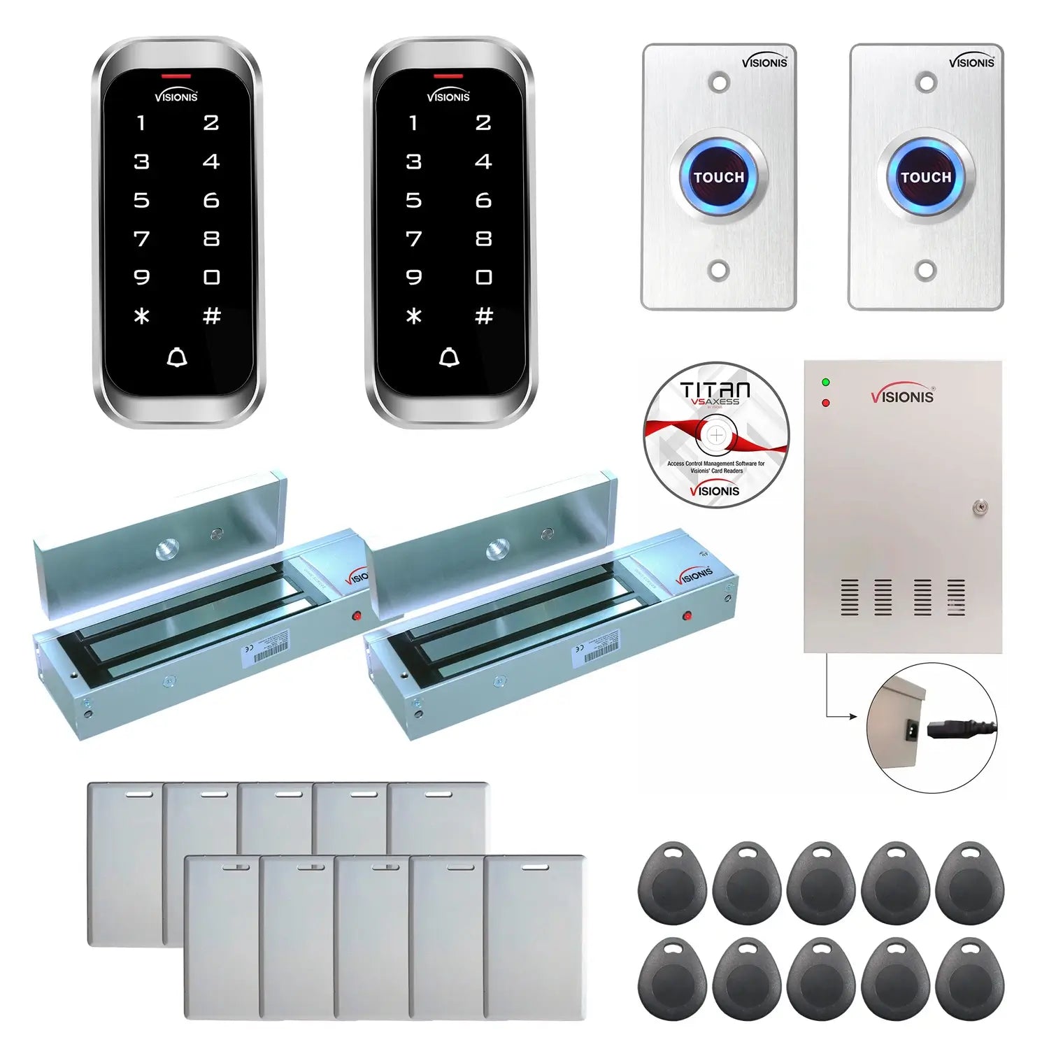 Business access control systems with 1200 lbs Magnetic Door Locks, Software, card reader and controller - FPC-8127