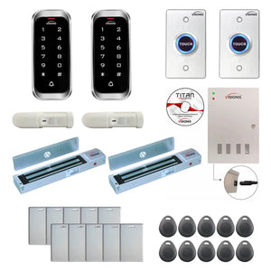 Card access control systems with 600 lbs Magnetic Door Locks, Software, card reader and controller - FPC-8132