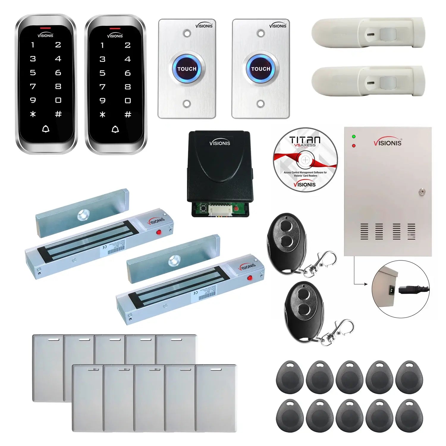 Card access control systems with 300 lbs Magnetic Door Locks, Software, card reader and controller - FPC-8137