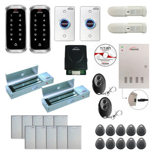 Card access control systems with 1200 lbs Magnetic Door Locks, Software, card reader and controller - FPC-8139