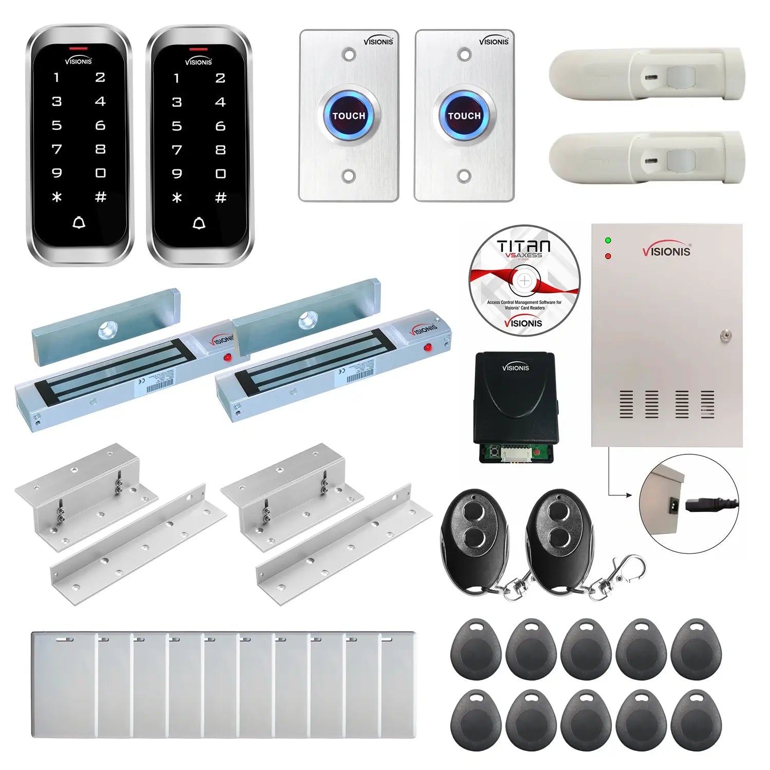 Card access control systems with 300 lbs Magnetic Door Locks, Software, card reader and controller - FPC-8140