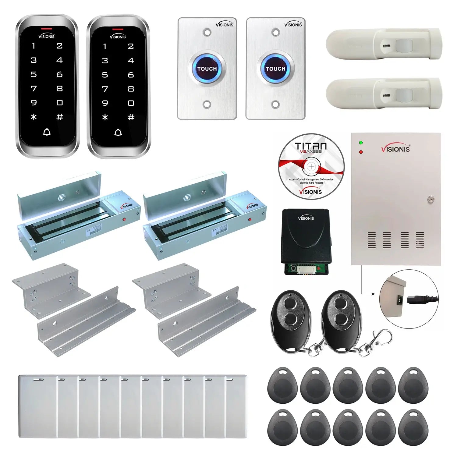 Card access control systems with 1200 lbs Magnetic Door Locks, Software, card reader and controller - FPC-8142