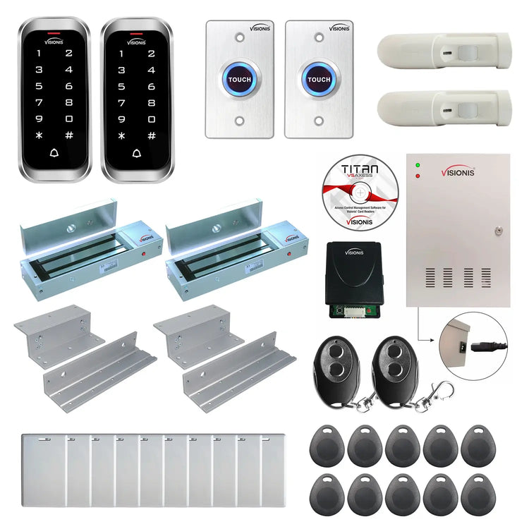 Card access control systems with 1200 lbs Magnetic Door Locks, Software, card reader and controller - FPC-8142