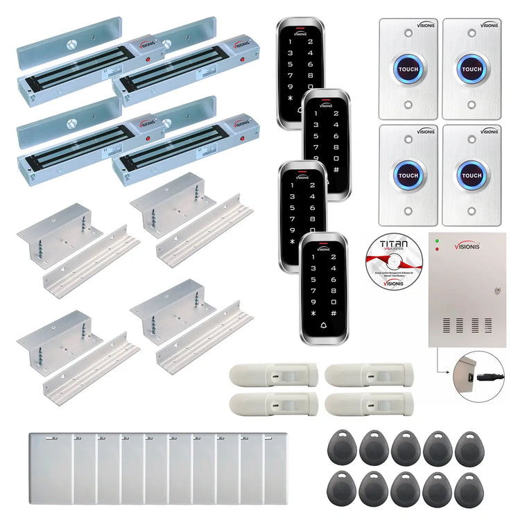 Commercial access control systems with 600 lbs Magnetic Door Locks, Software, card reader and controller - FPC-8159