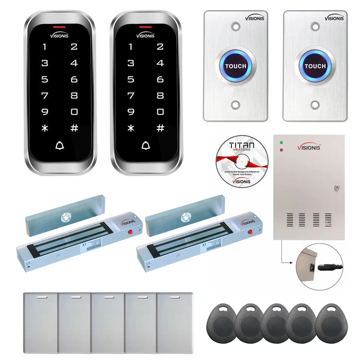Commercial access control systems with 300 lbs Magnetic Door Locks, Software, card reader and controller - FPC-8165