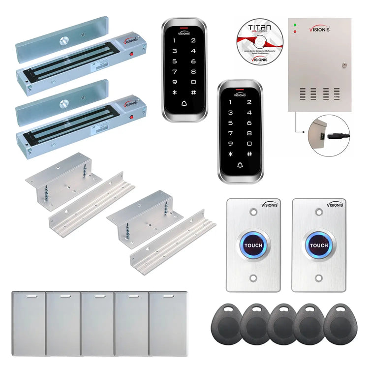 Commercial access control systems with 600 lbs Magnetic Door Locks, Software, card reader and controller - FPC-8169