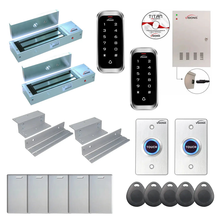 Commercial access control systems with 1200 lbs Magnetic Door Locks, Software, card reader and controller - FPC-8170
