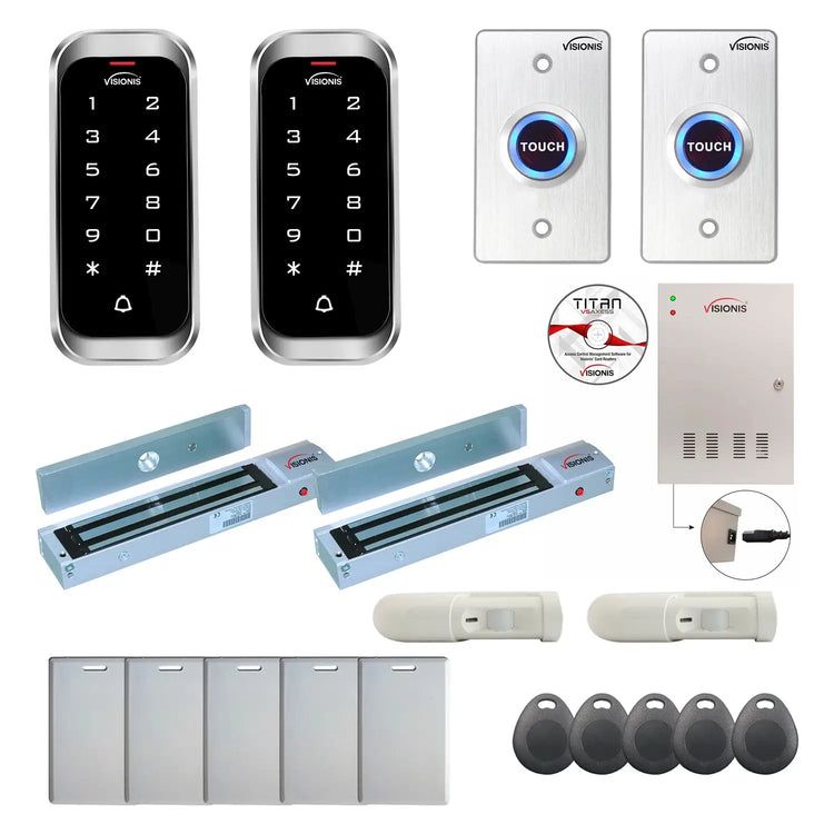 Commercial access control systems with 600 lbs Magnetic Door Locks, Software, card reader and controller - FPC-8172