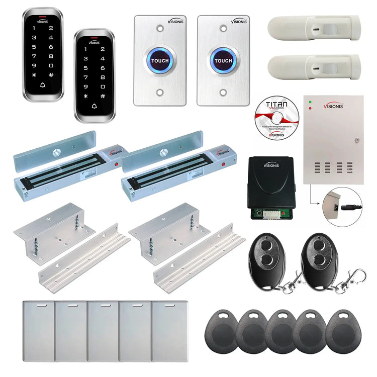 Commercial access control systems with 600 lbs Magnetic Door Locks, Software, card reader and controller - FPC-8181