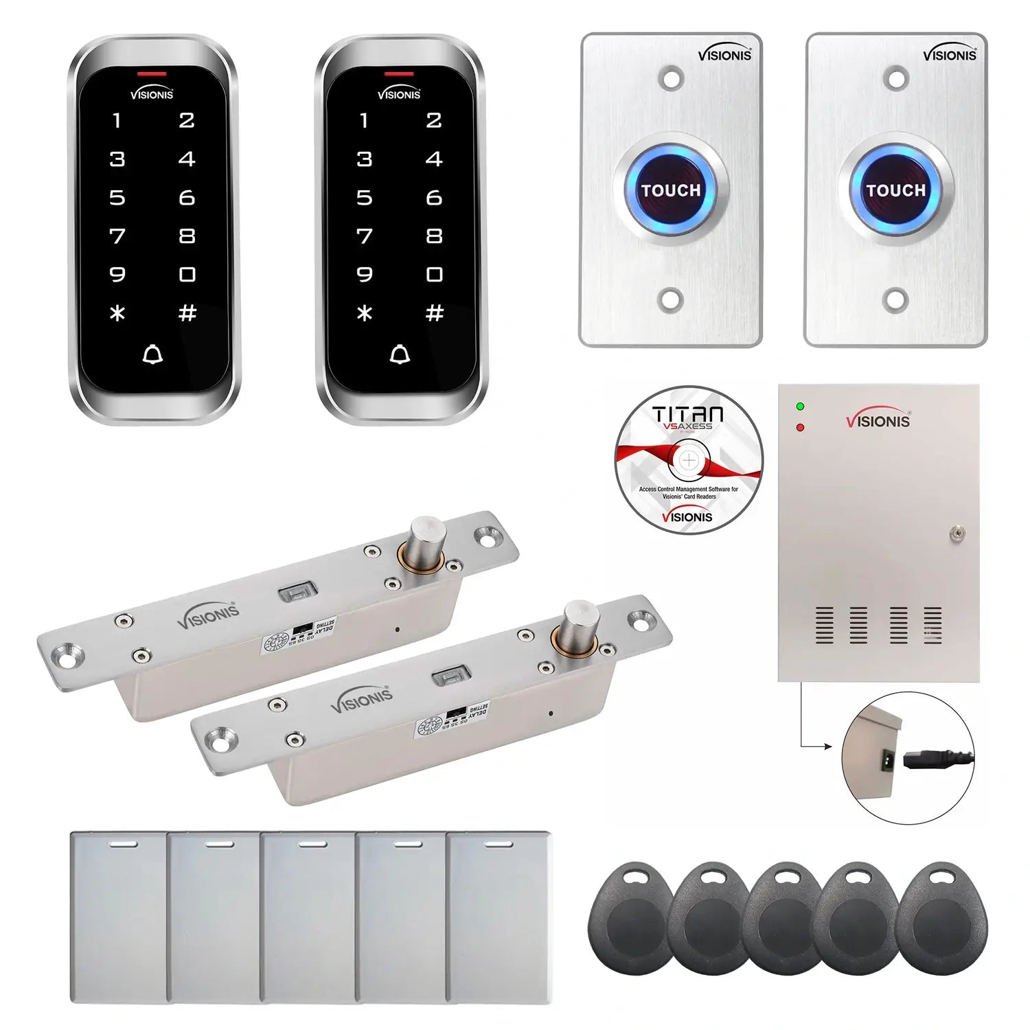 Building access control systems with electric bolt lock, Software, card reader and controller - FPC-8183