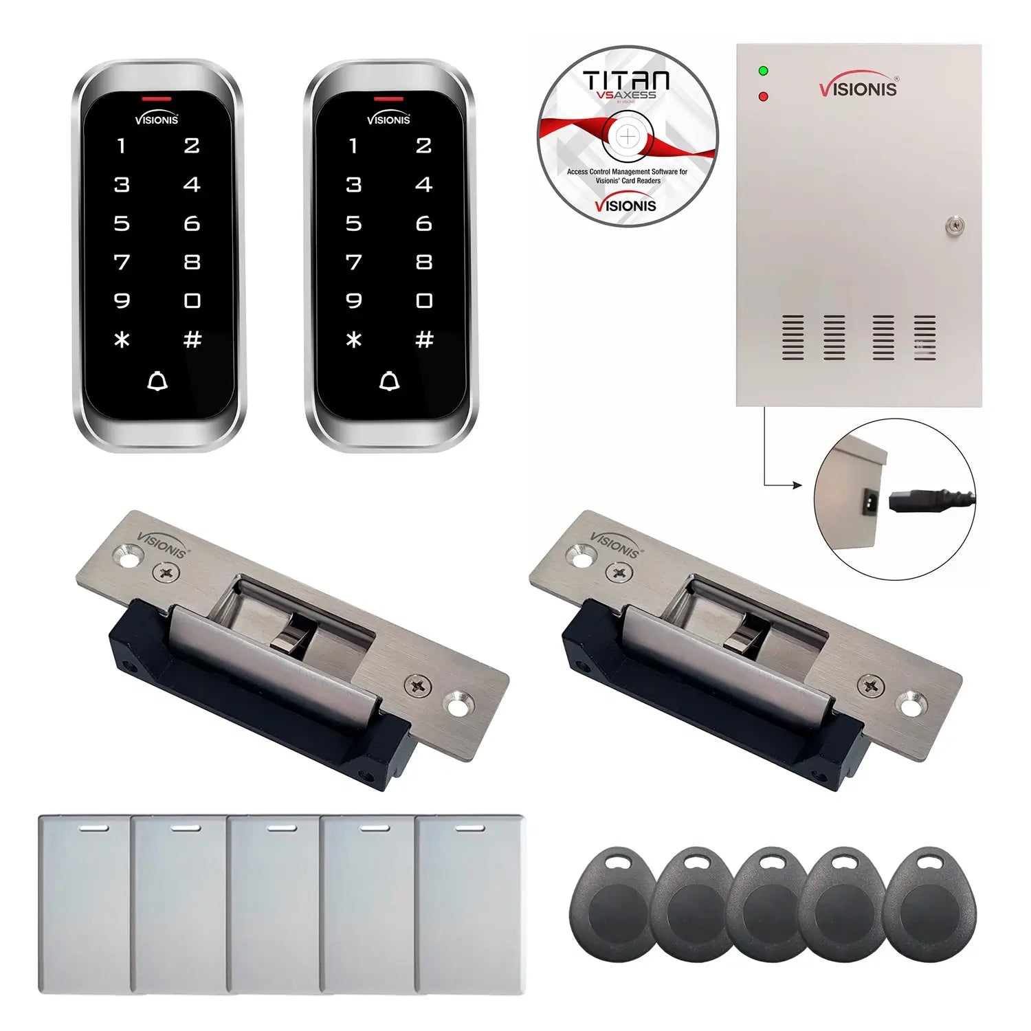 Building access control systems with electric door strike, Software, card reader and controller - FPC-8184