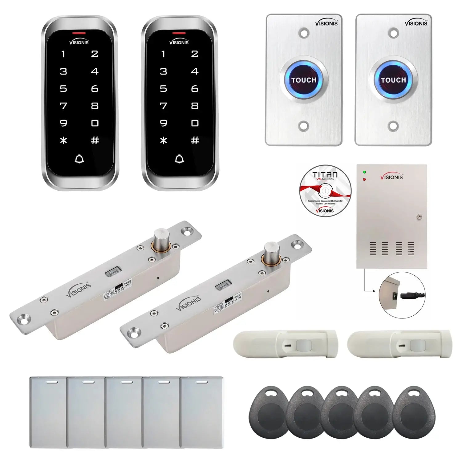 Building access control systems with electric bolt lock, Software, card reader and controller - FPC-8185