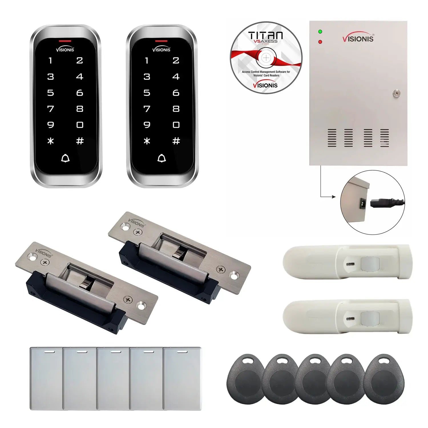 Building access control systems with electric door strike, Software, card reader and controller - FPC-8186