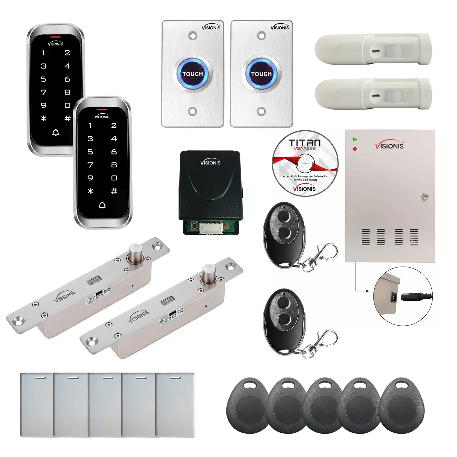 Building access control systems with electric bolt lock, Software, card reader and controller - FPC-8187