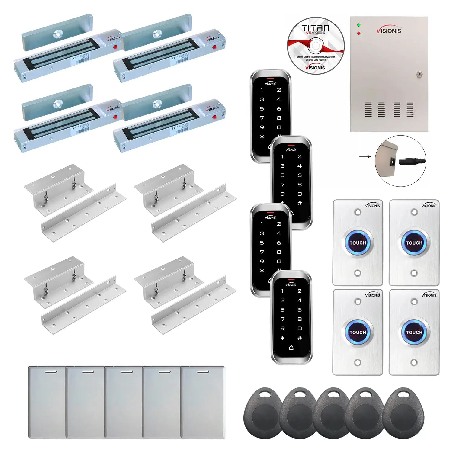 Building access control systems with 300 lbs Magnetic Door Locks, Software, card reader and controller - FPC-8192