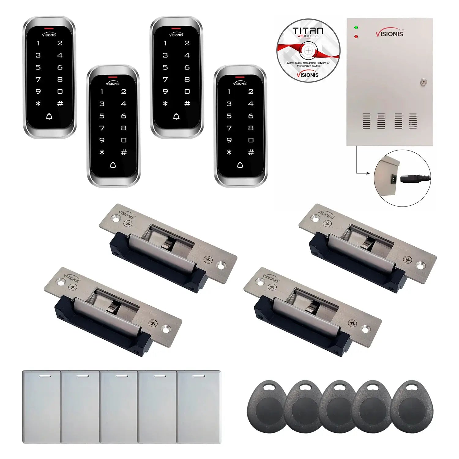 Access control security systems with Electric Door Strikes, card readers, software - FPC-8202