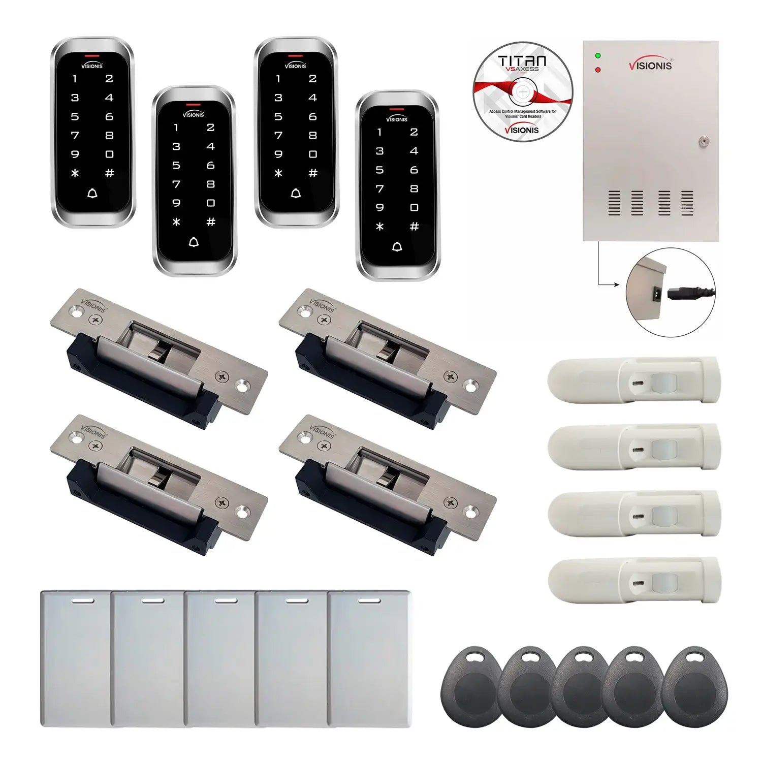 Access control security systems with Electric Door Strikes, card readers, software - FPC-8204