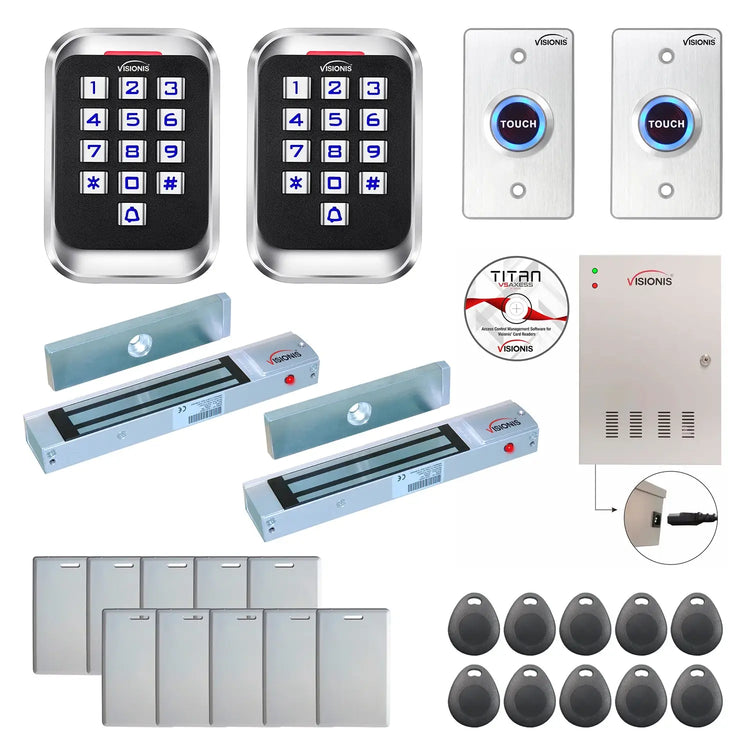 Access control security systems with 300 lbs Magnetic Door Locks, card readers, software - FPC-8229